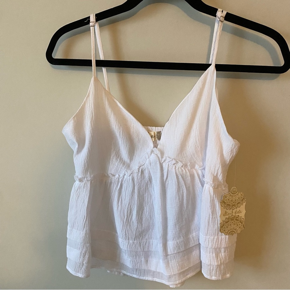 NWT Altar’d State White Tank Crop Top Size Medium